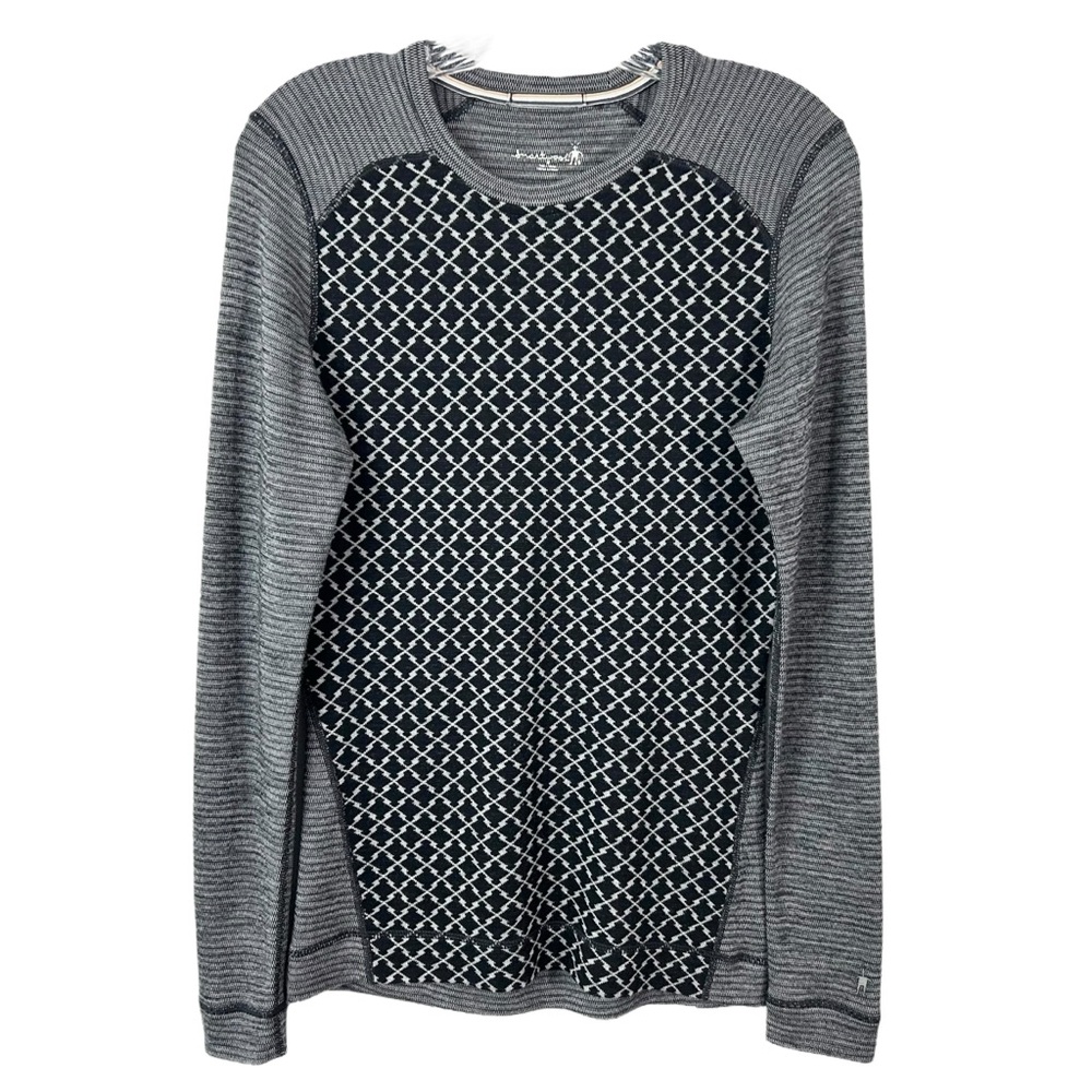 Smartwool Diamond Pattern Long Sleeve Merino Wool Baselayer Top size Medium